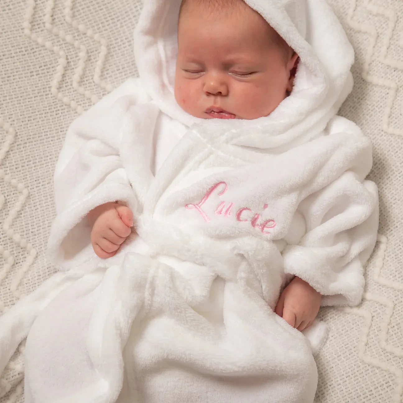 Personalised Super Soft Dressing Gown - White