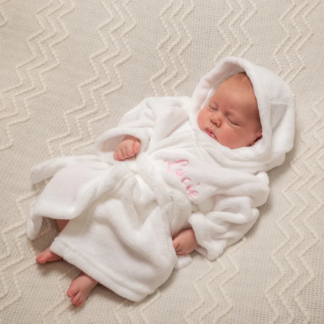 Personalised Super Soft Dressing Gown - White