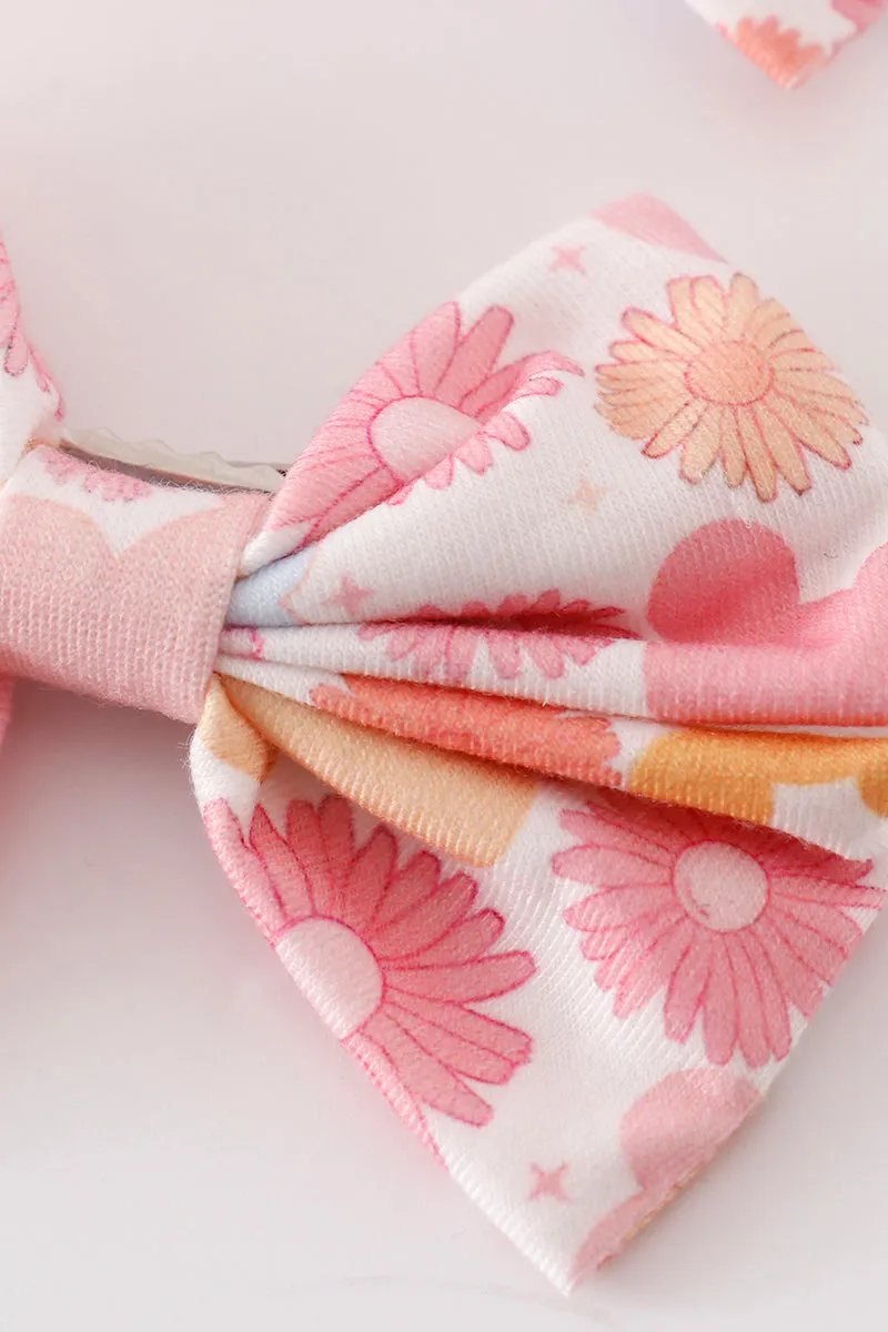 Pink Character Print Piggie Hair Bow