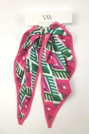 Pink Ikat Scrunchie Scarf