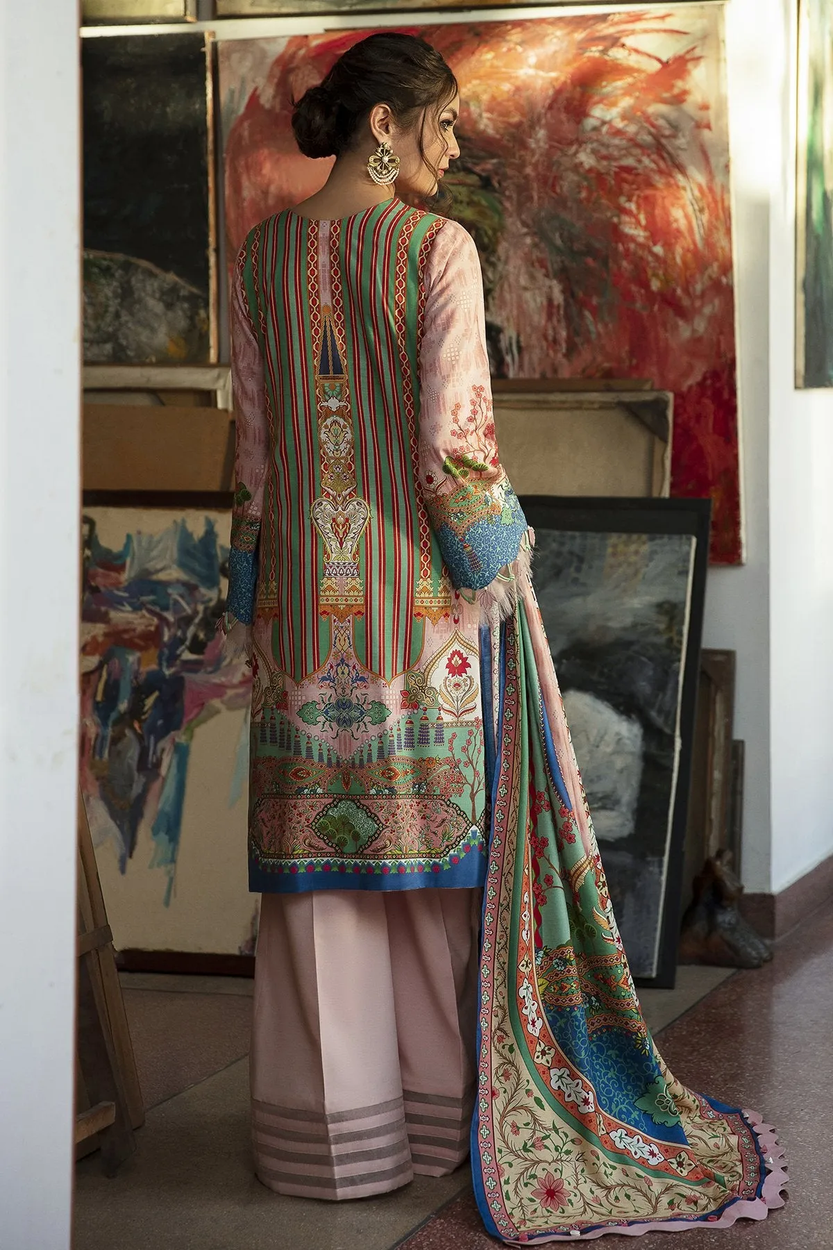 PINK ISLAND | Jazmin Iris Winter Collection 2021 | Unstitched Embroidered Viscose Slub Khaddar Suit