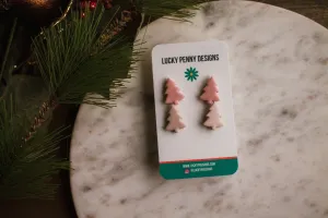 Pink or Neutral Christmas Tree Studs