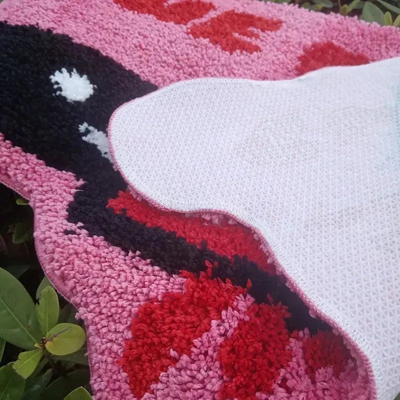 Pink True Crime Bath Rug
