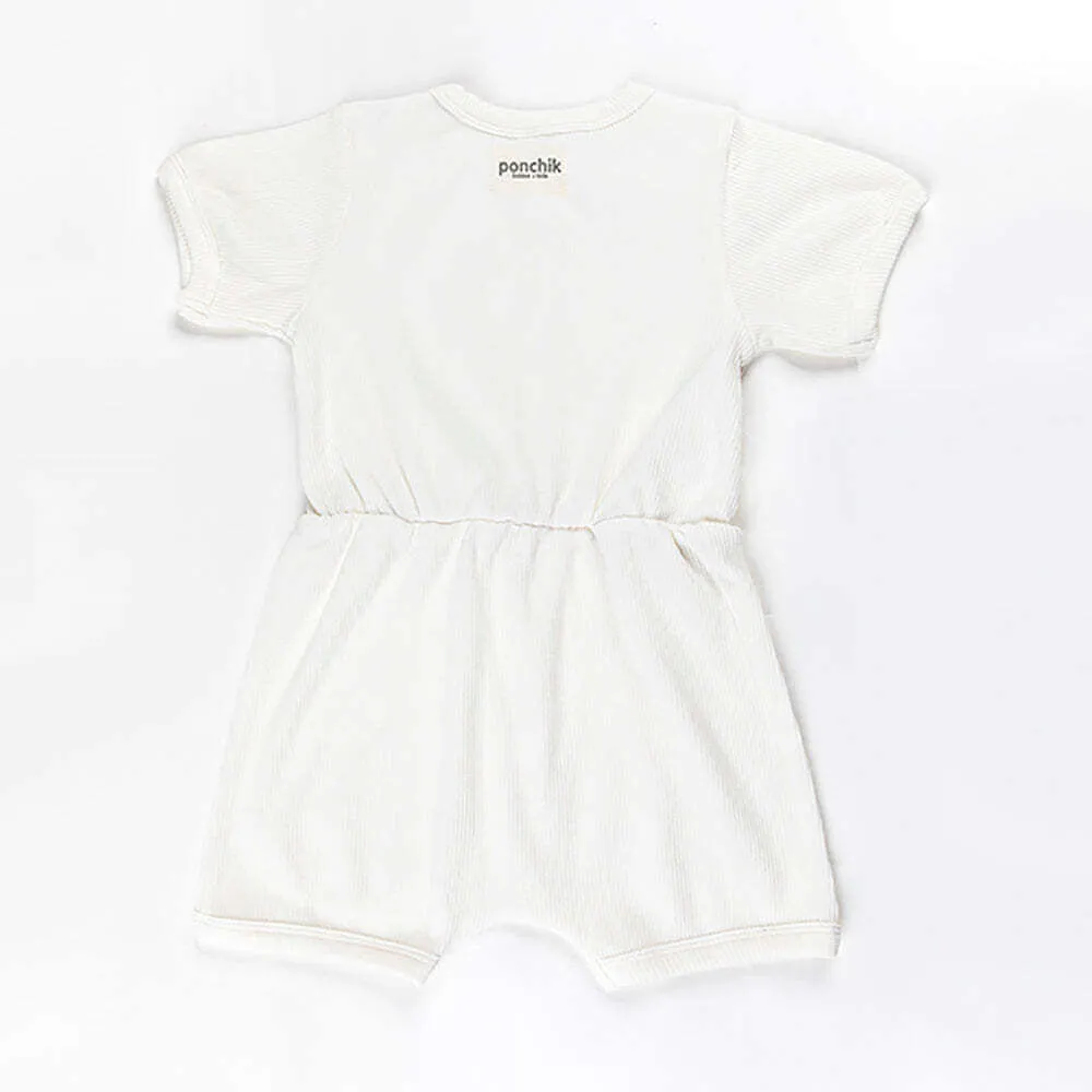 Ponchik Babies   Kids - Ribbed Cotton Romper - Daisy
