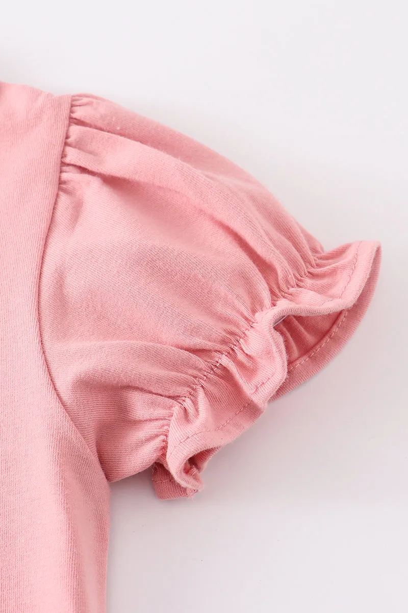 Premium Pink basic ruffle top