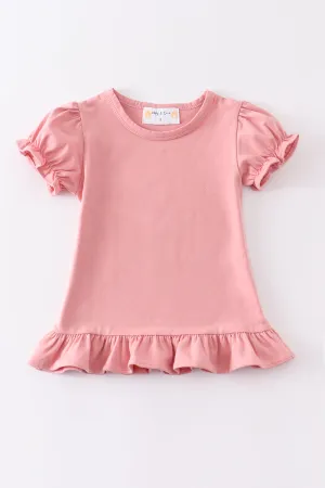 Premium Pink basic ruffle top