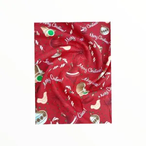 Printed Mini Matt Christmas Red Design 22 140 cm