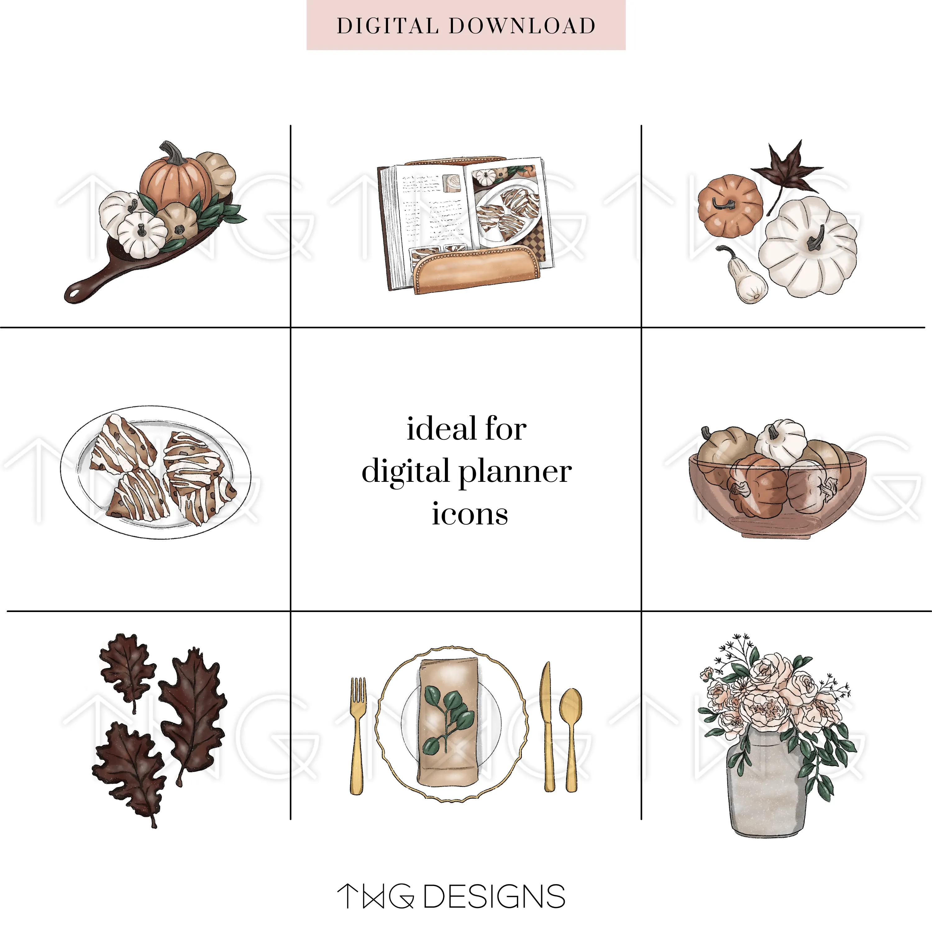 Pumpkin Spice Clipart Collection