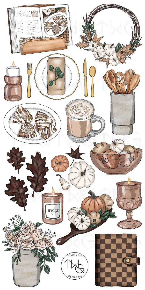 Pumpkin Spice Clipart Collection