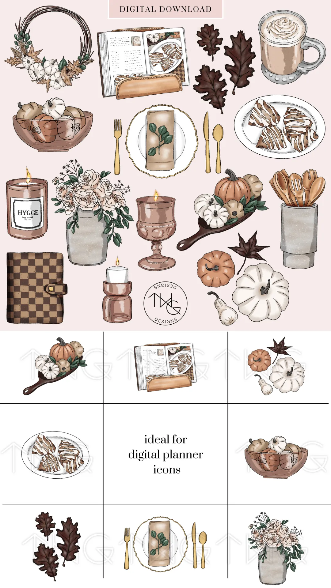 Pumpkin Spice Clipart Collection