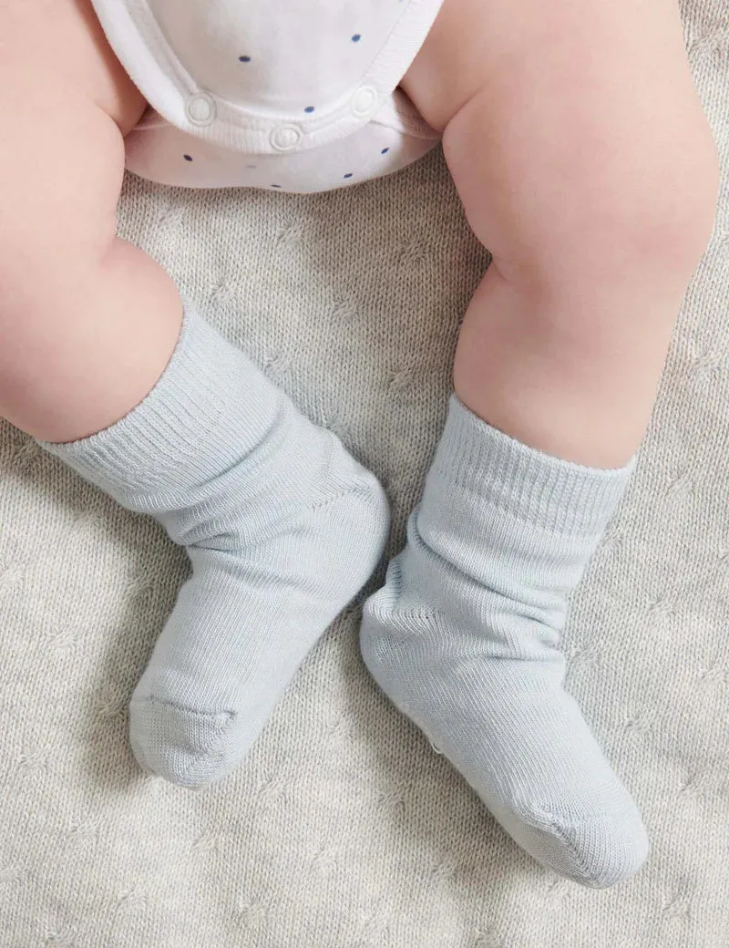 Purebaby Essentials 3 Pair Sock Pack - Blue & White
