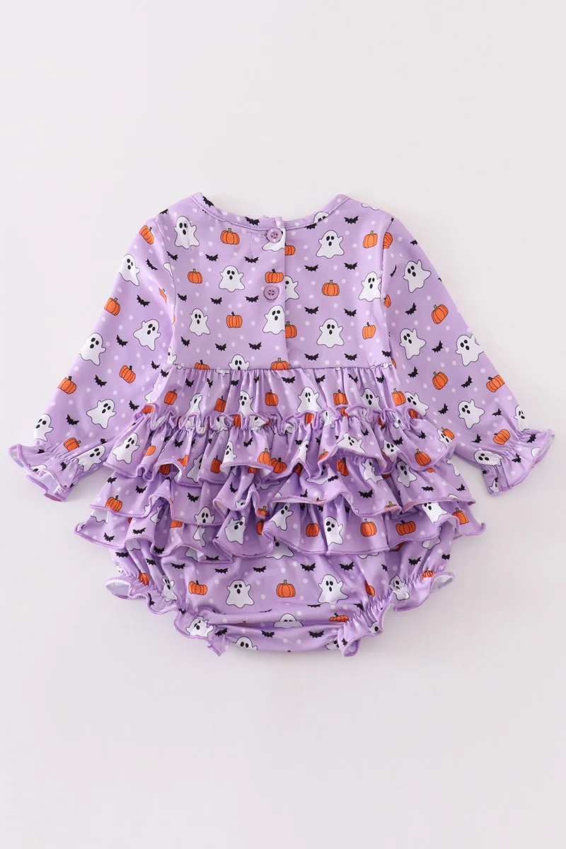 Purple Halloween Print Girl Bubble