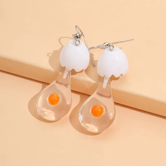 Quirky Raw Eggs Earrings