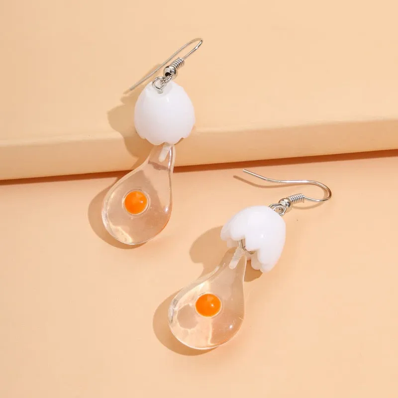 Quirky Raw Eggs Earrings