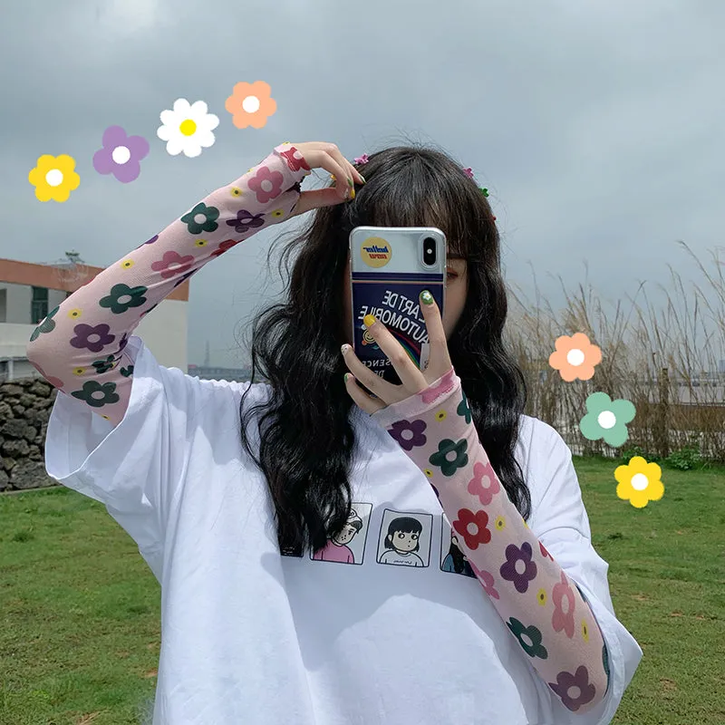 "COLORFUL FLORAL " SUN PROTECTION SLEEVES OVERSLEEVE UB2362