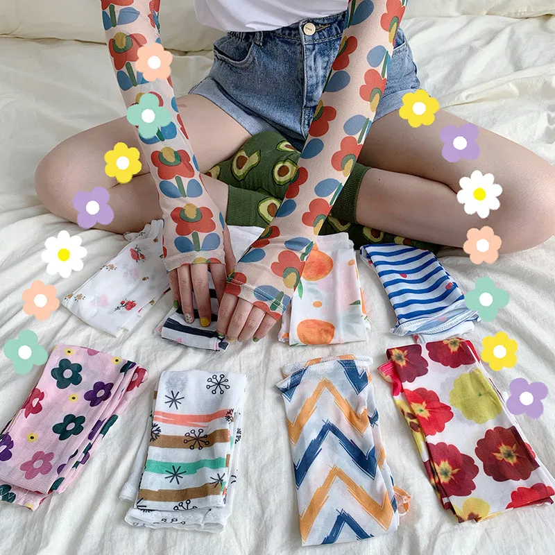 "COLORFUL FLORAL " SUN PROTECTION SLEEVES OVERSLEEVE UB2362