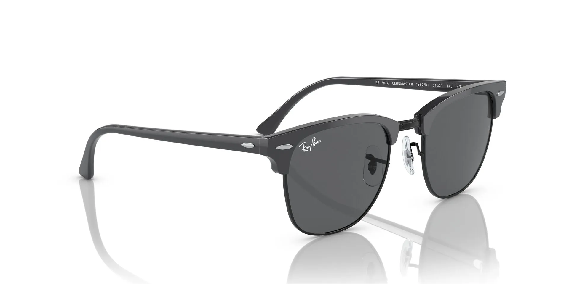 Ray-Ban New Clubmaster Sunglass Grey On Black / Dark Grey