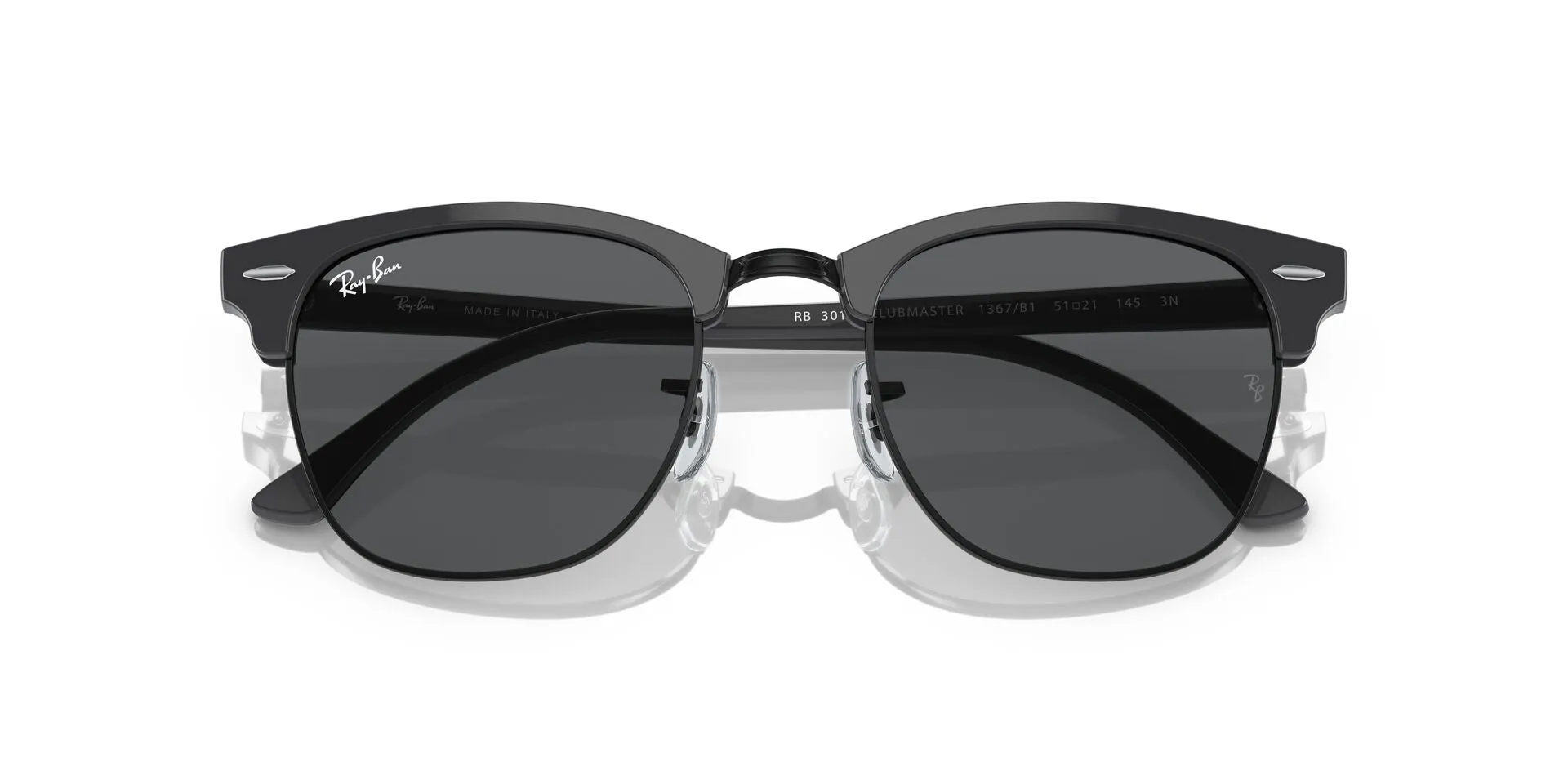 Ray-Ban New Clubmaster Sunglass Grey On Black / Dark Grey