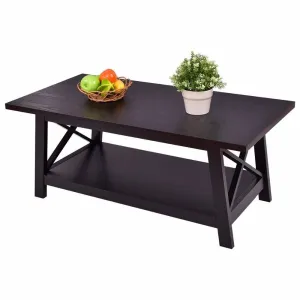 Rectangular Center Table with Storage Shelf