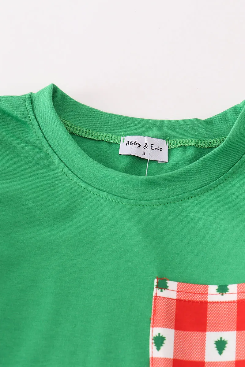 Red Christmas Tree Gingham Boy Set