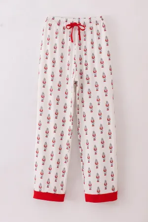 Red Nutcracker Print Men Pajamas Pants