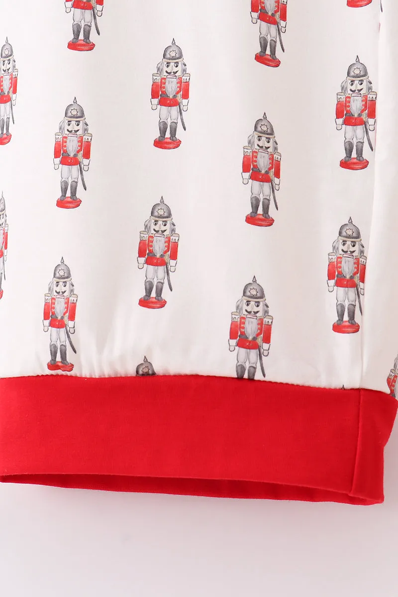 Red Nutcracker Print Men Pajamas Pants