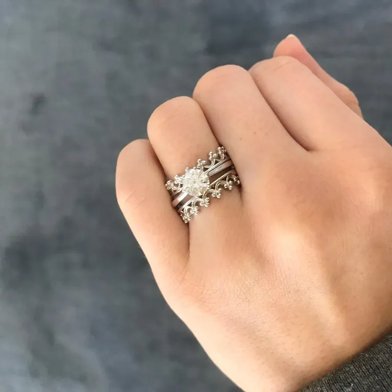 Renaissance Crown Band Stackable Ring