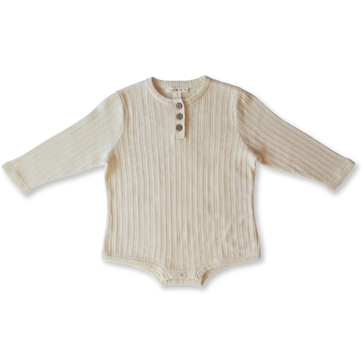Ribbed Button Bodysuit - Milk