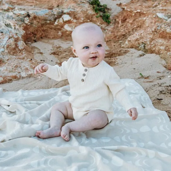 Ribbed Button Bodysuit - Milk