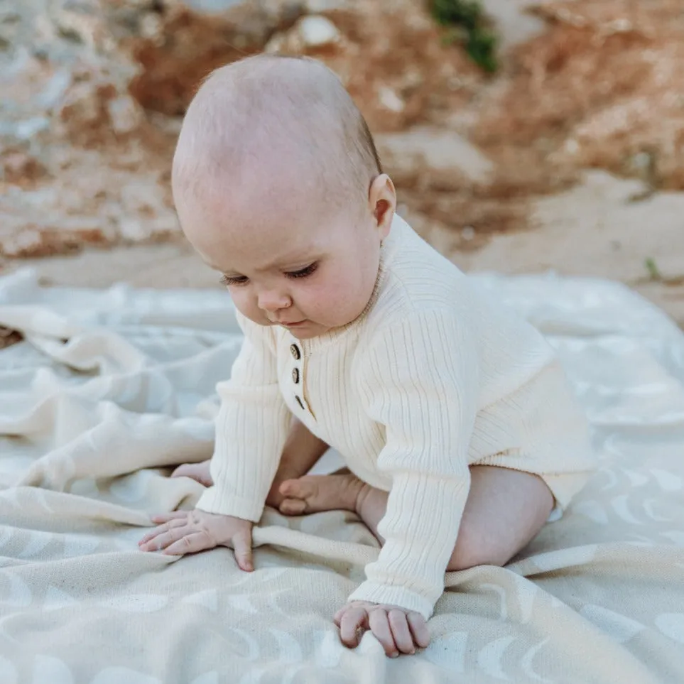 Ribbed Button Bodysuit - Milk