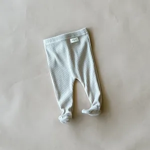 Robbie Ribbed Baby Footie | Beige