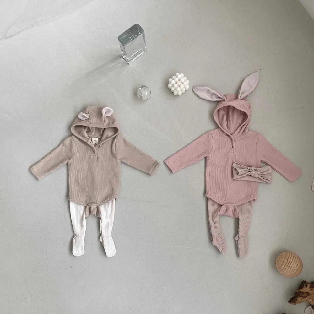 Robbie Ribbed Baby Footie | Creme