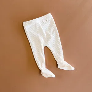 Robbie Ribbed Baby Footie | Creme
