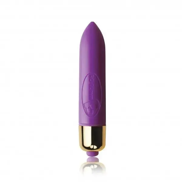 Rocks off Silicone Purple Ribbed Butt Plug with 7-functions