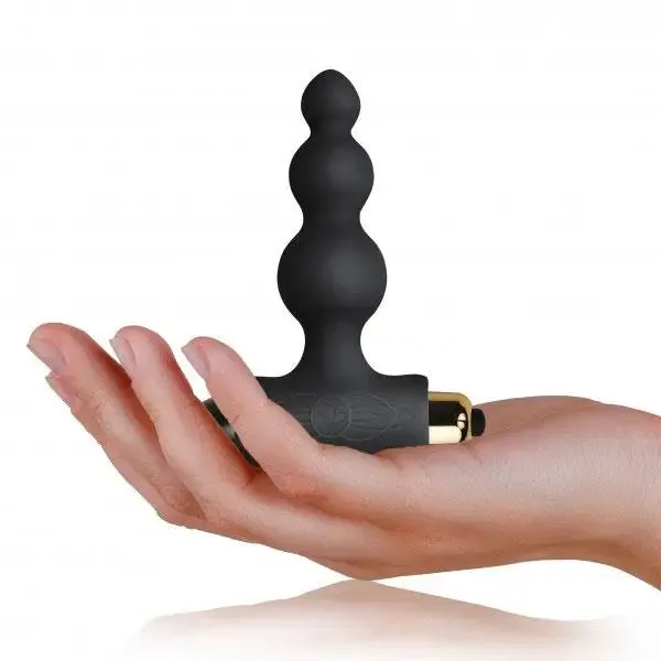 Rocks off Silicone Purple Ribbed Butt Plug with 7-functions