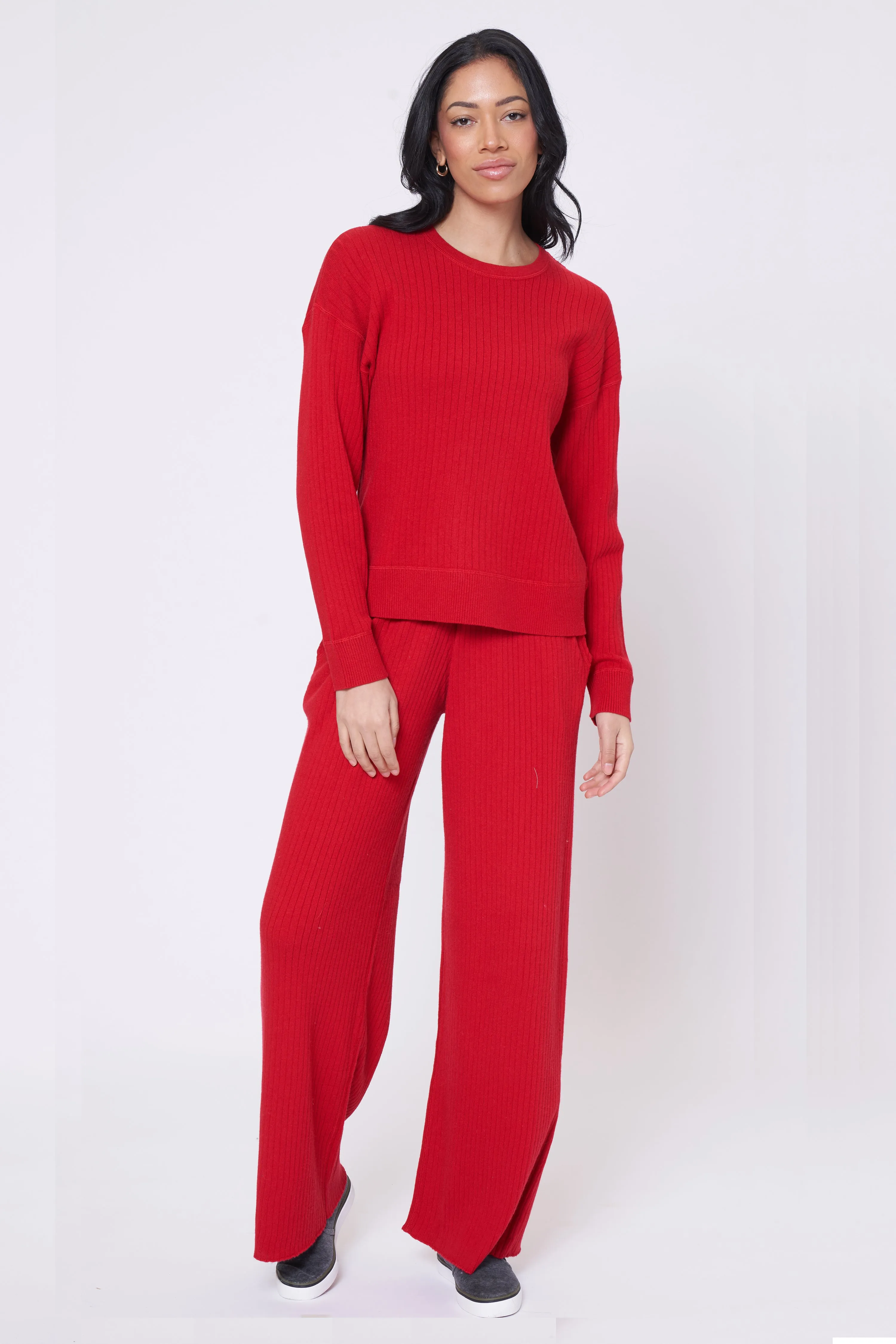 ROSEWOOD RIBBED CREW