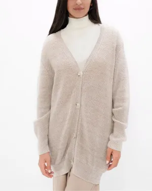 Salzburg Sand Beige Wool Cocoon Cardigan