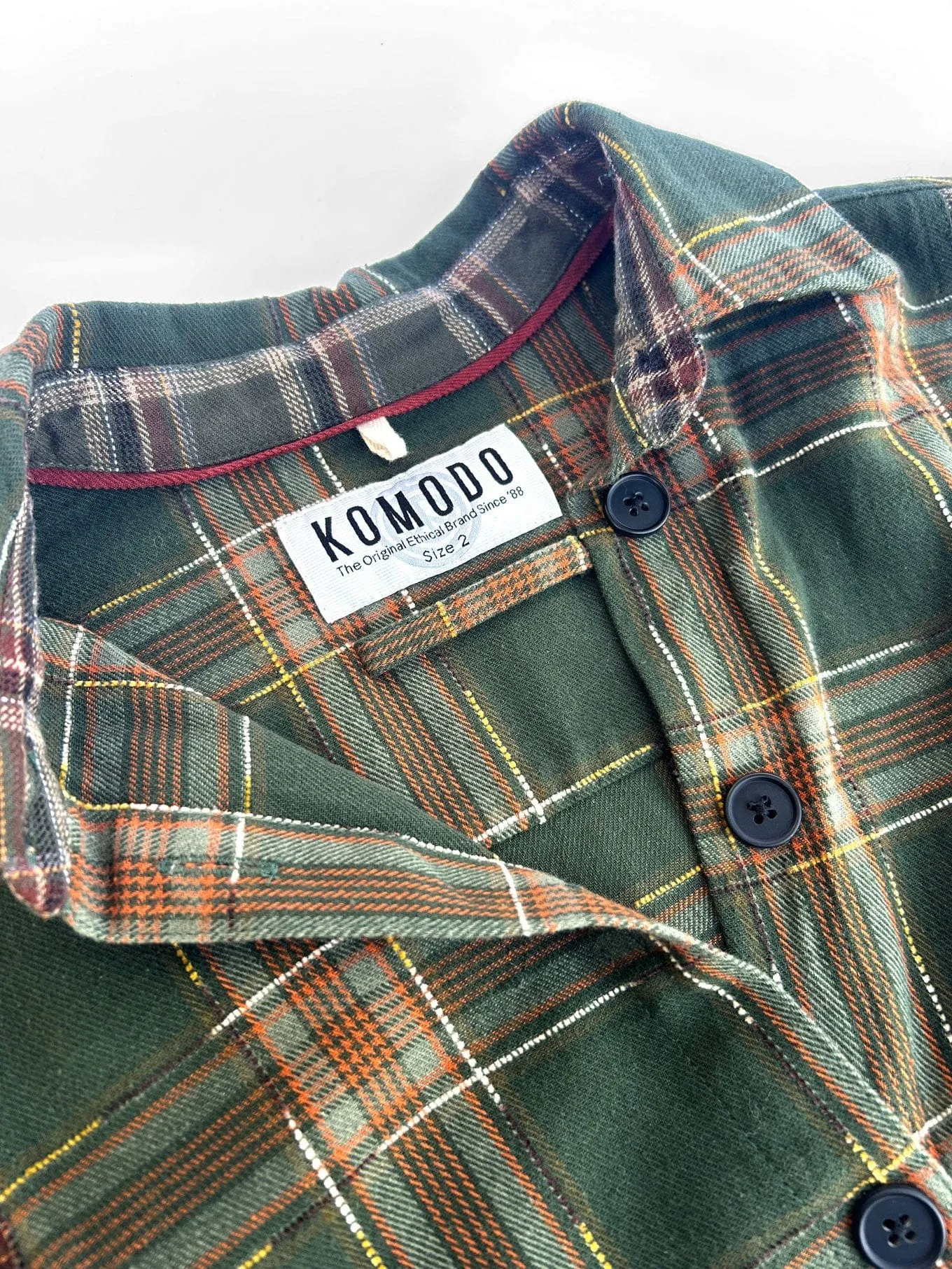 Santi Men's Organic Cotton Flannel Shirt | Green
