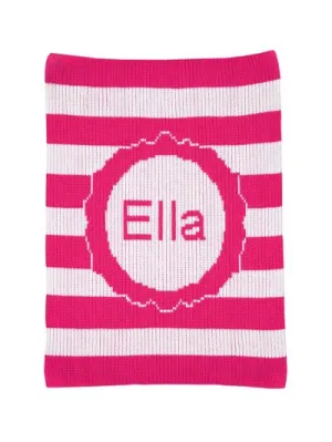 SCALLOPED MODERN STRIPE STROLLER BLANKET