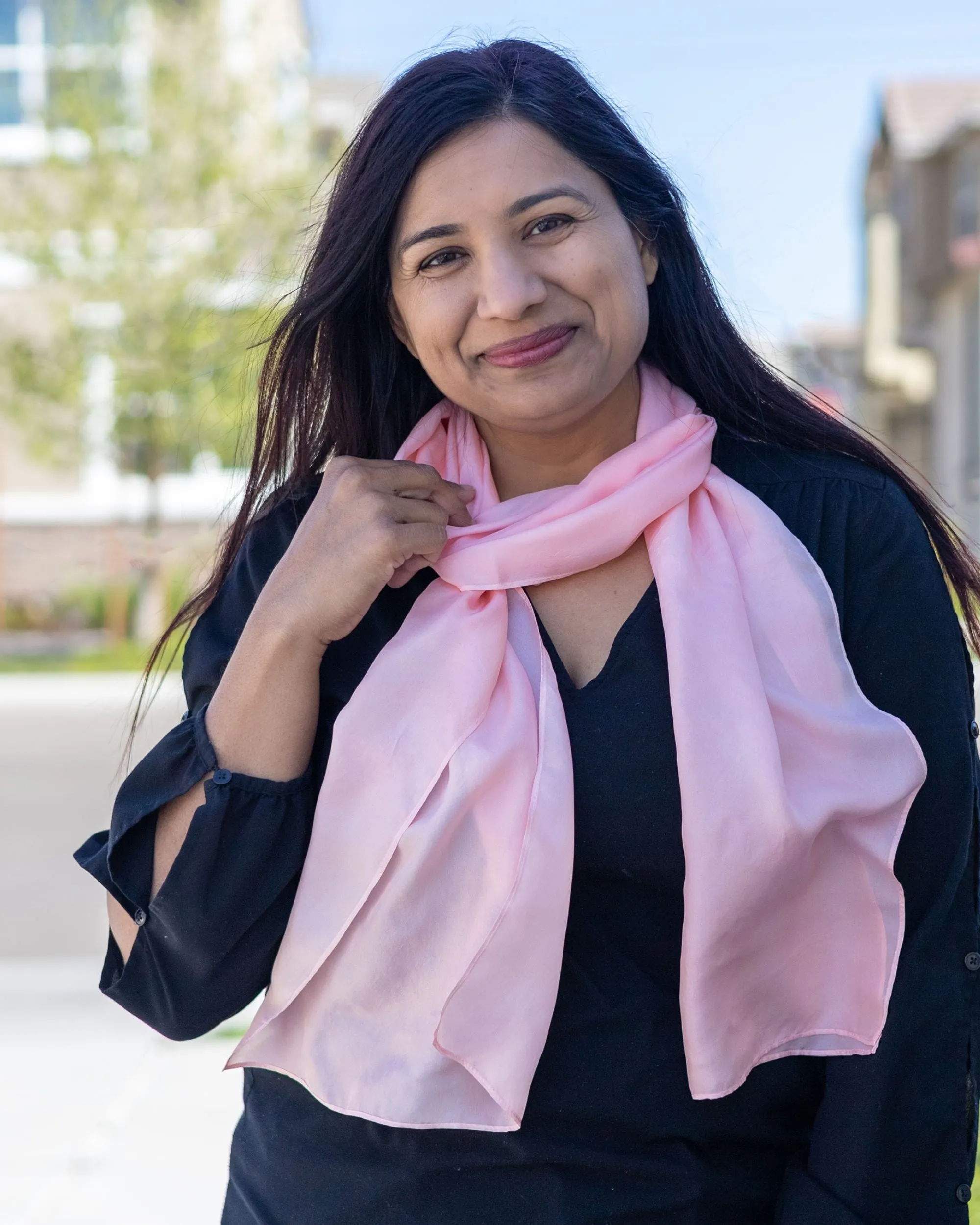 Shell Pink Silk Scarf - October