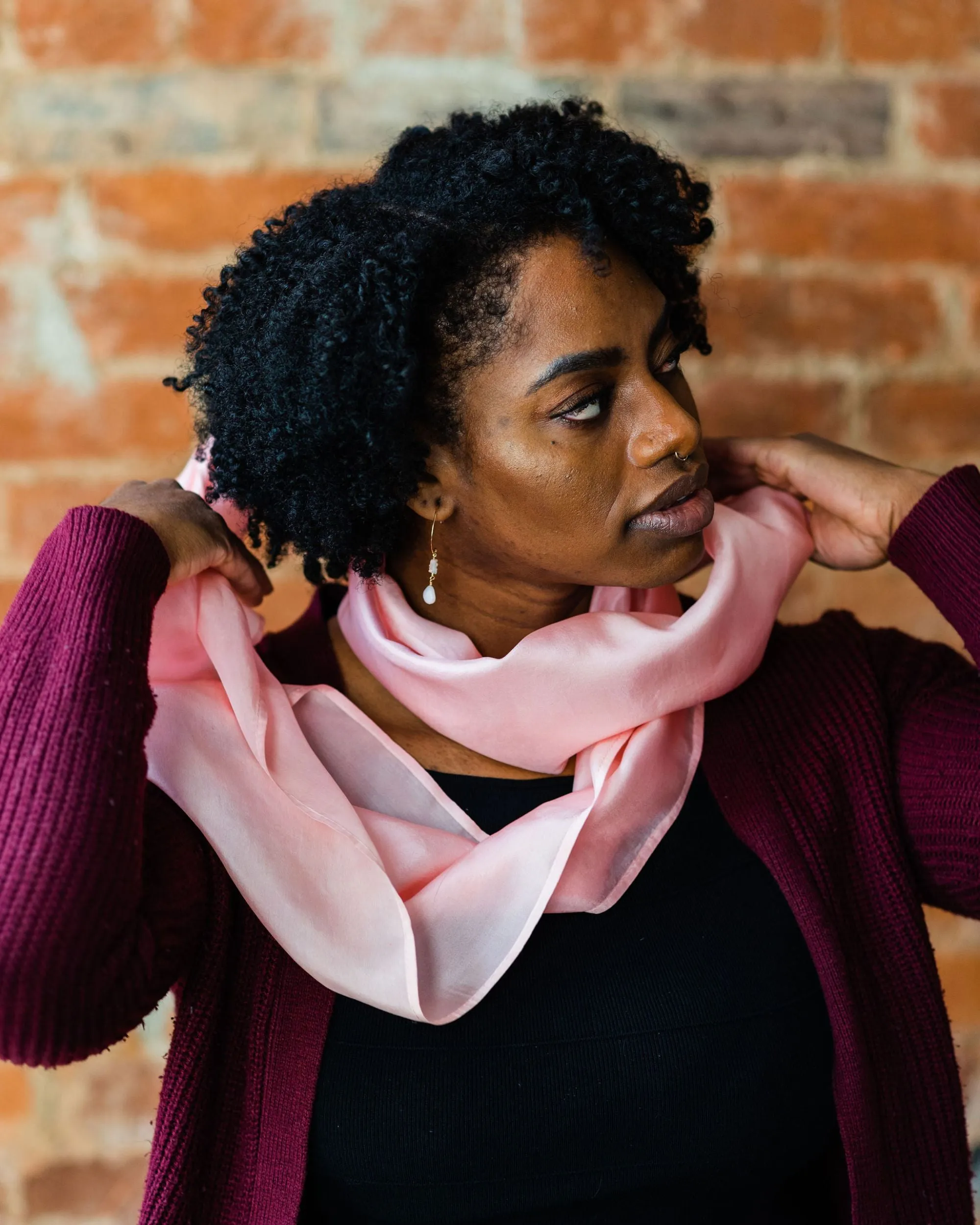 Shell Pink Silk Scarf - October