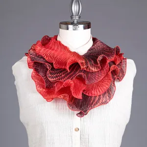 Shibori Silk Scarf Red & Black