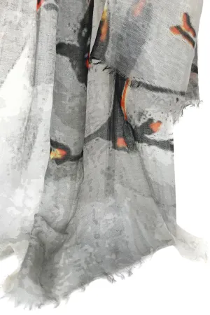 Silk Linen Cashmere - Fiery Stork Scarf