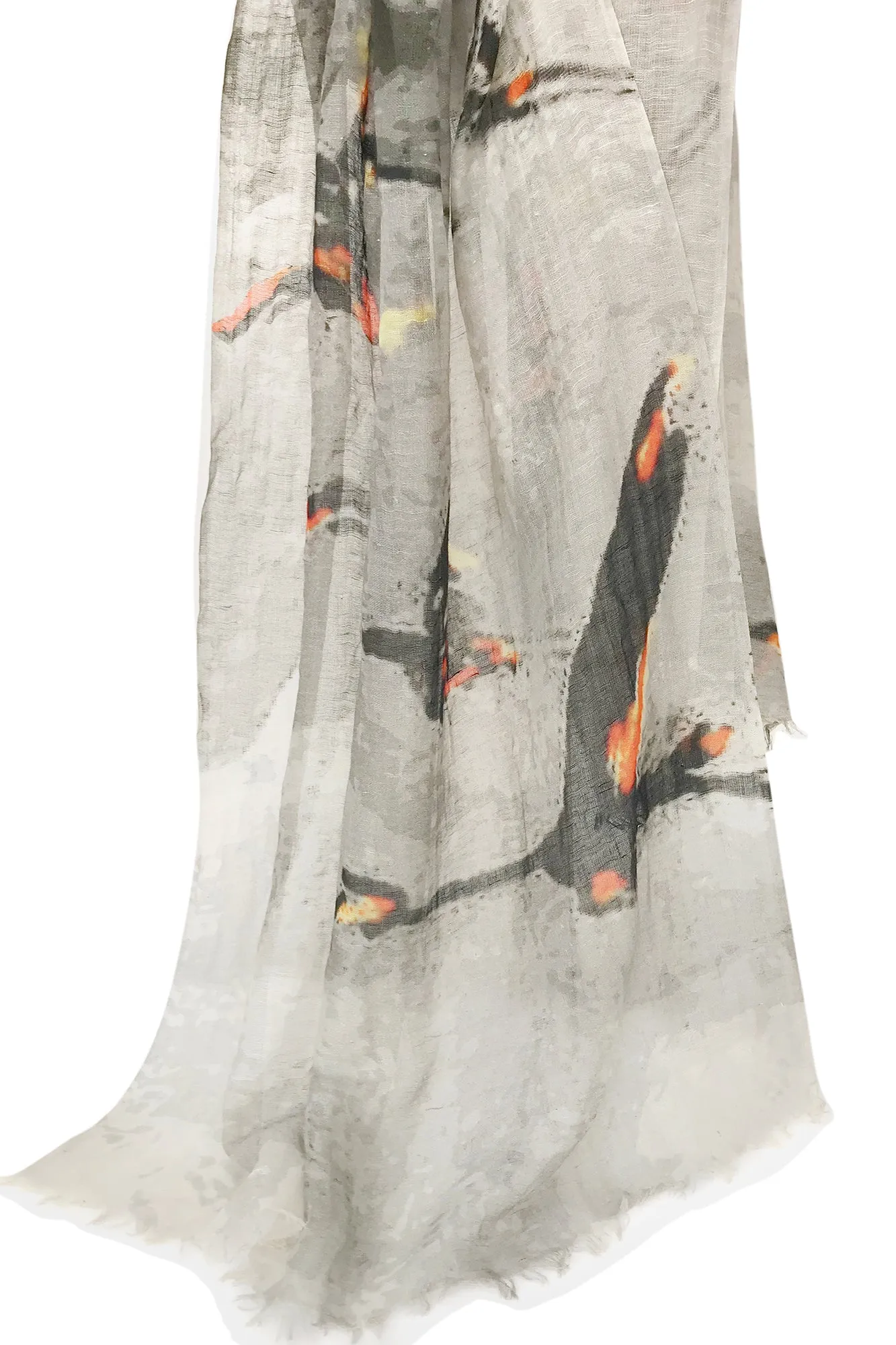 Silk Linen Cashmere - Fiery Stork Scarf