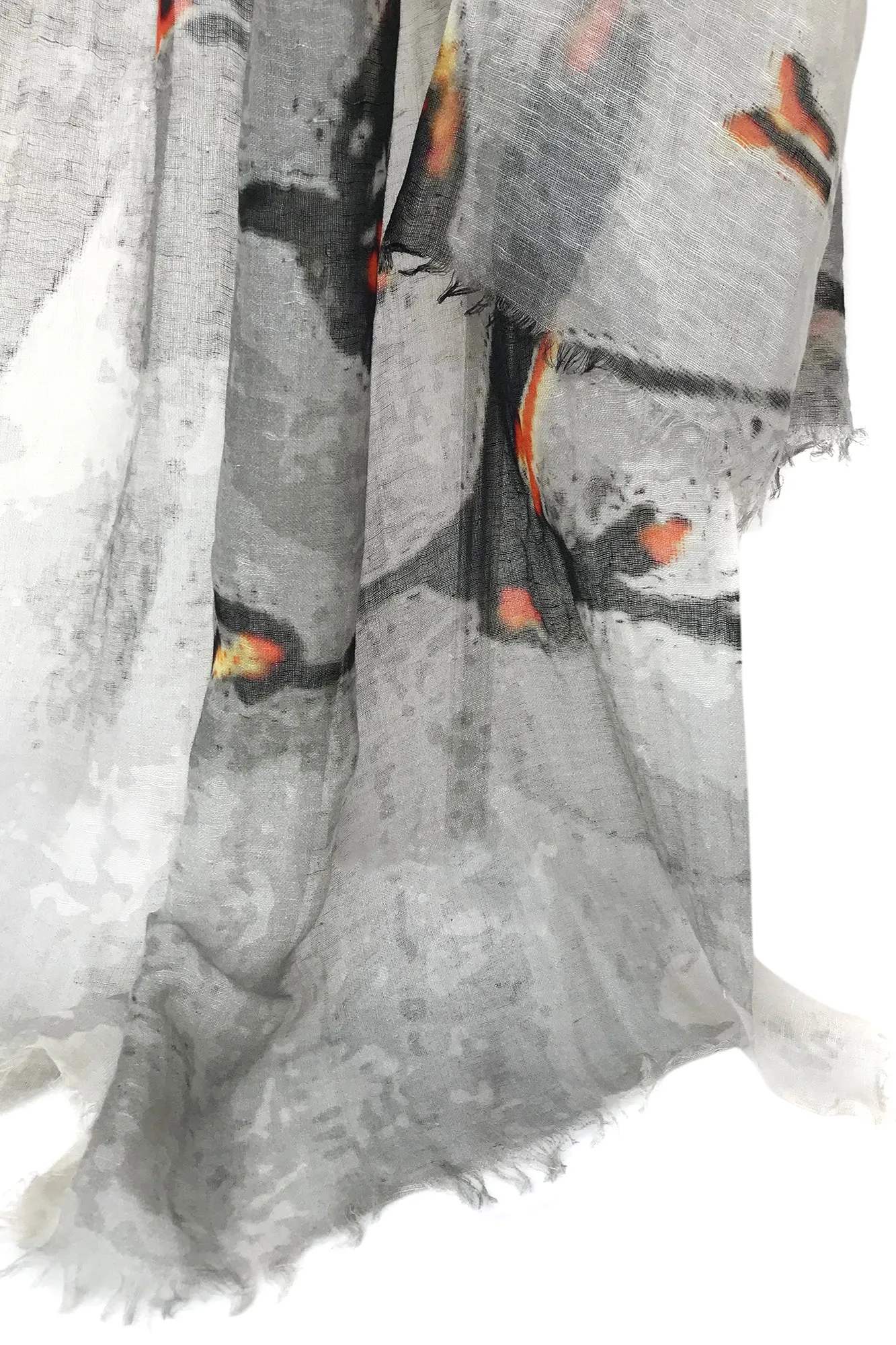Silk Linen Cashmere - Fiery Stork Scarf