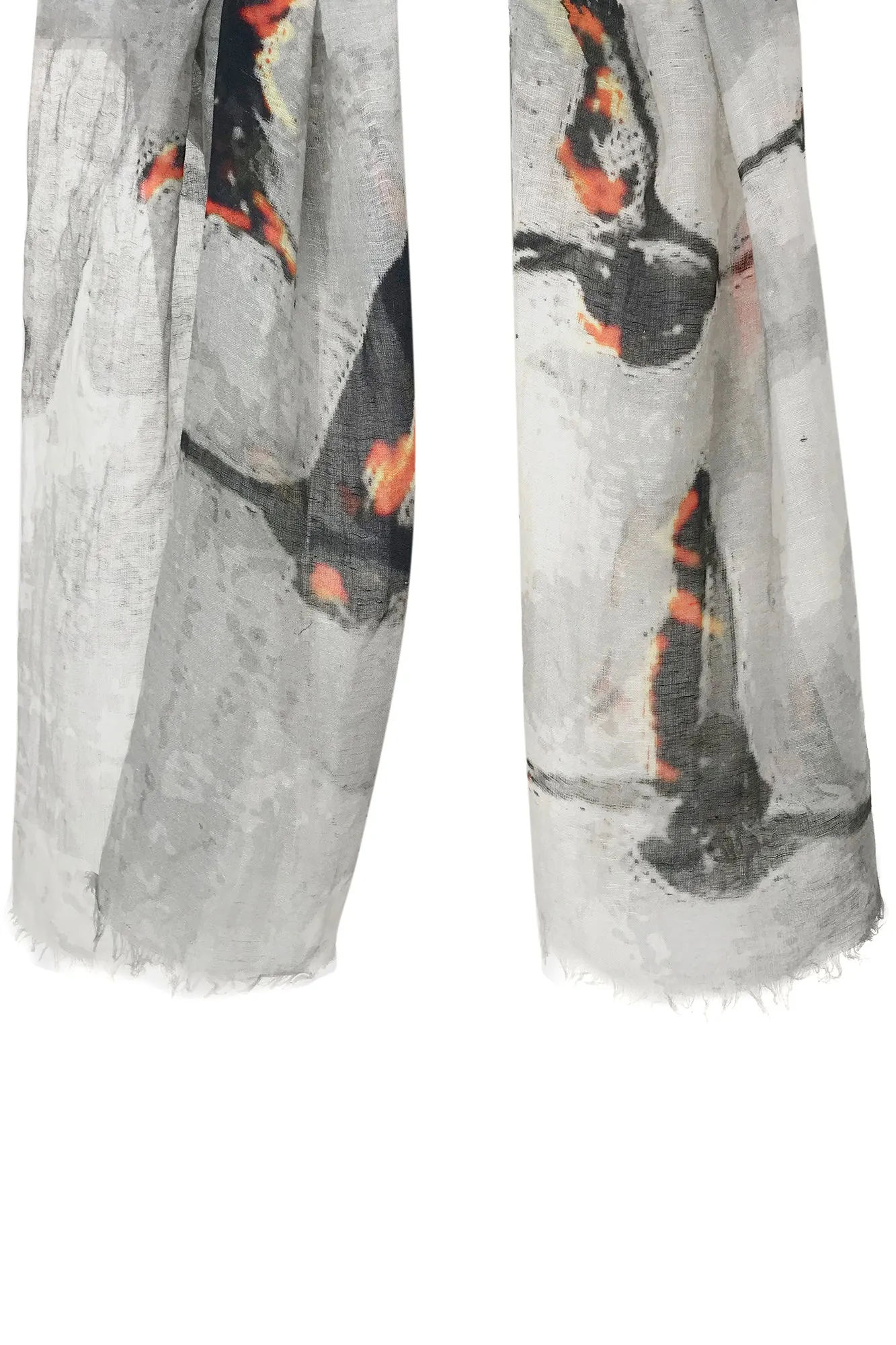 Silk Linen Cashmere - Fiery Stork Scarf