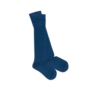 Slugs & Snails Block Colour Adult Unisex Knee Socks - Deep Navy