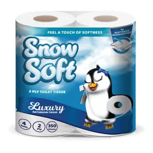 Snow Soft 2 Ply Toilet Paper 350 Sheets  4 Pack 2-017
