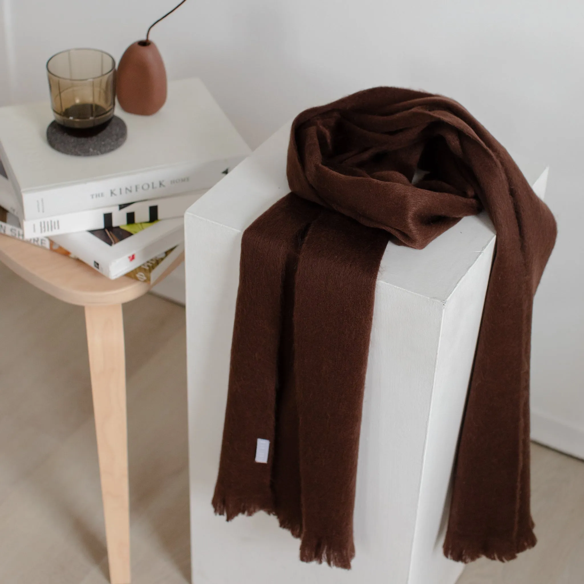 Solid Alpaca Seamless Scarf