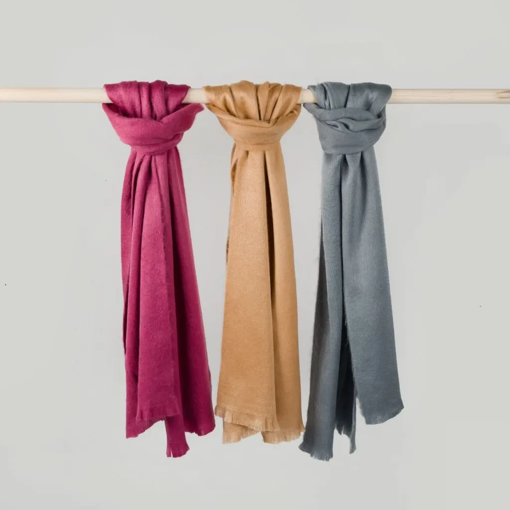 Solid Alpaca Seamless Scarf